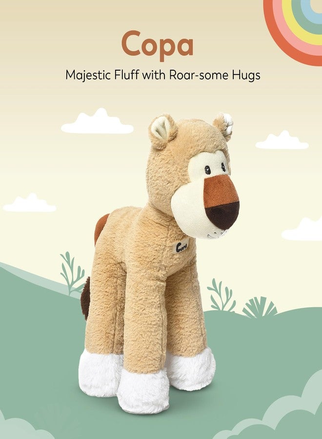 Mi Arcus Lion Cub Soft Plush Toy Made with Tiger Fur Brown- Height 33 cm - Image 2